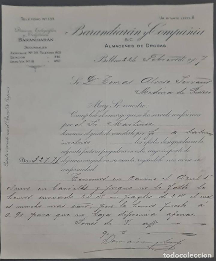 Commercial Letters: Barandiar&aacute;n y Compa&ntilde;&iacute;a. Grandes Almacenes de drogas y productos farmac&eacute;uticos. Bilbao. Espa&ntilde;a 1907