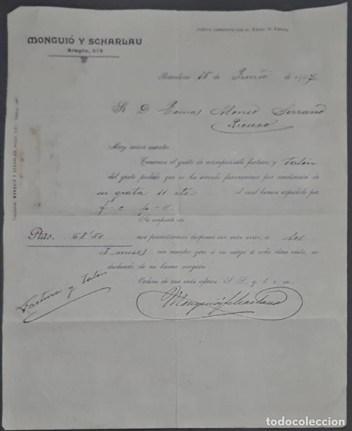 Commercial Letters: Mongui&oacute; y Scharlau. Barnices para litograf&iacute;a. Barcelona. Espa&ntilde;a 1907