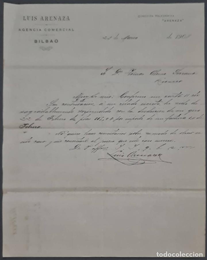 Commercial Letters: Luis Arenaza. Taller de Forja. Bilbao. Espa&ntilde;a 1908