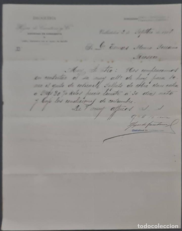 Commercial Letters: Hijos de Cantero y C&iacute;a. S.en C.Almac&eacute;n de drogas, productos qu&iacute;micos y farmac&eacute;uticos.Valladolid 1908