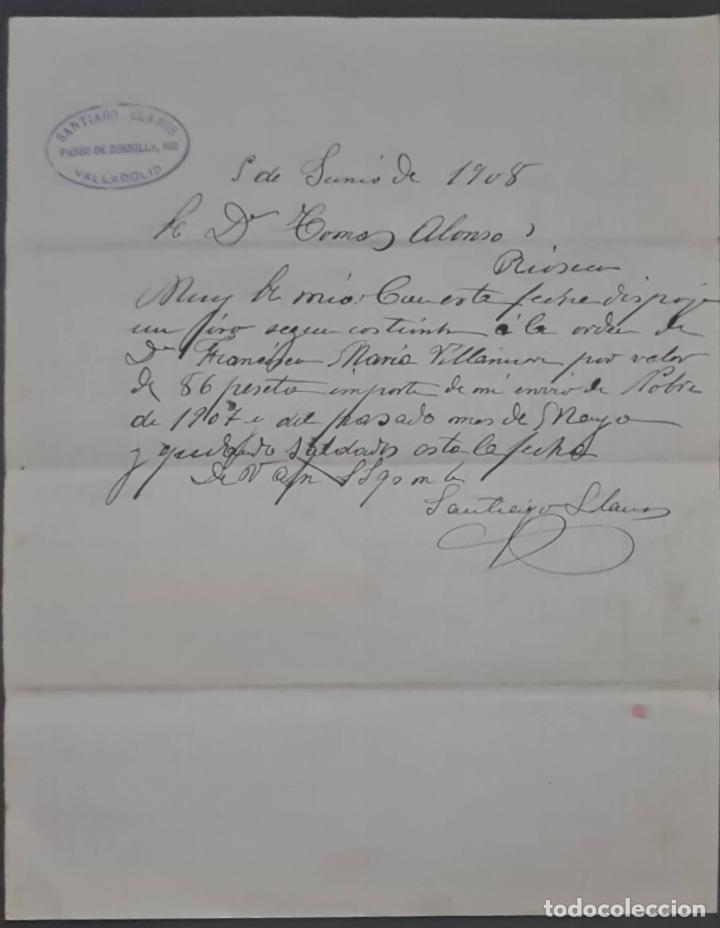Commercial Letters: Santiago Llanos.Herrer&iacute;a y Cerrajer&iacute;a. Valladolid. Espa&ntilde;a 1908