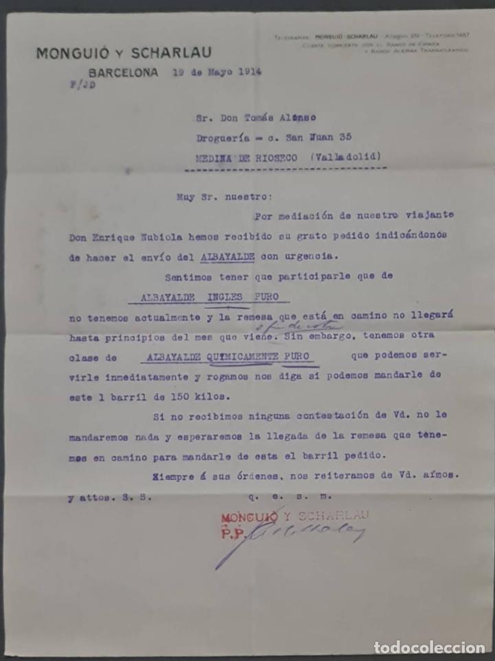 Commercial Letters: Mongui&oacute; y Scharlau. Barnices para litograf&iacute;a. Barcelona. Espa&ntilde;a 1914