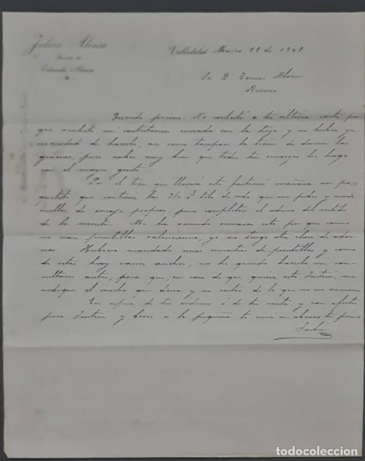 Commercial Letters: Juli&aacute;n Alonso. Sucesor de Eduardo Alonso. Valladolid. Espa&ntilde;a 1908