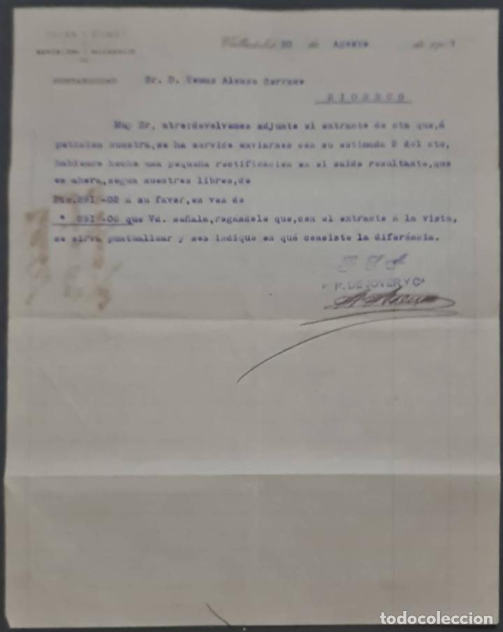 Cartas comerciales: Jover y Comp. Valladolid. Espa&ntilde;a 1907 - Foto 1