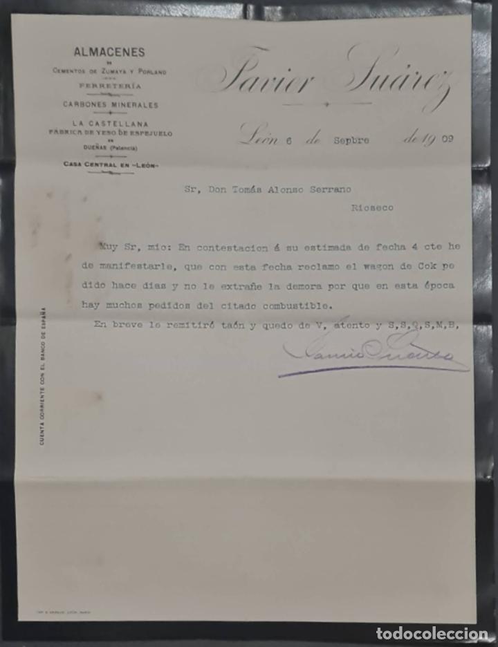 Commercial Letters: Javier Su&aacute;rez. Almacenes de cemento de Zumaya y Portland. Le&oacute;n. Espa&ntilde;a 1909