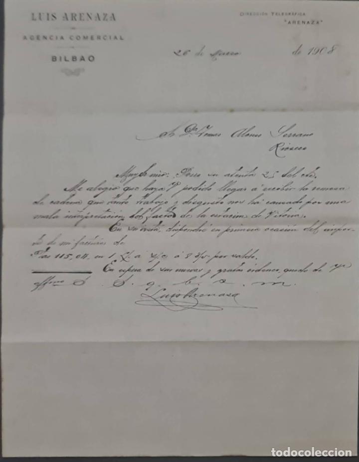 Commercial Letters: Luis Arenaza. Taller de Forja. Bilbao. Espa&ntilde;a 1908