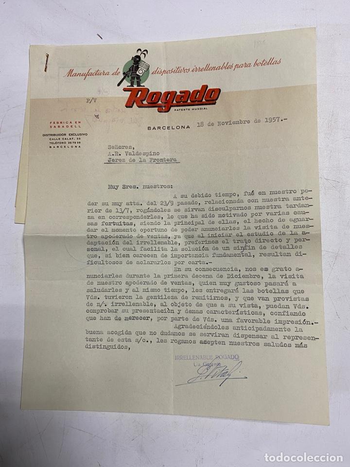 Commercial Letters: CARTA COMERCIAL. ROGADO. BARCELONA, 1957. CON 2 TARJETAS PUBLICITARIAS DE LA EMPRESA. VER FOTOS