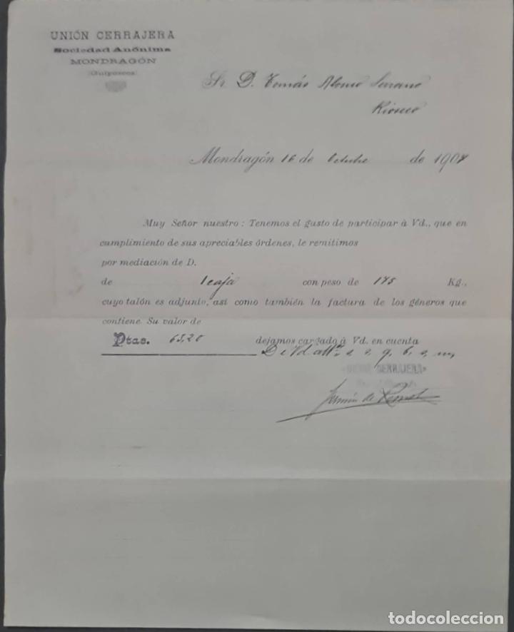 Commercial Letters: Uni&oacute;n Cerrajera S.A. Mondrag&oacute;n. Espa&ntilde;a 1907