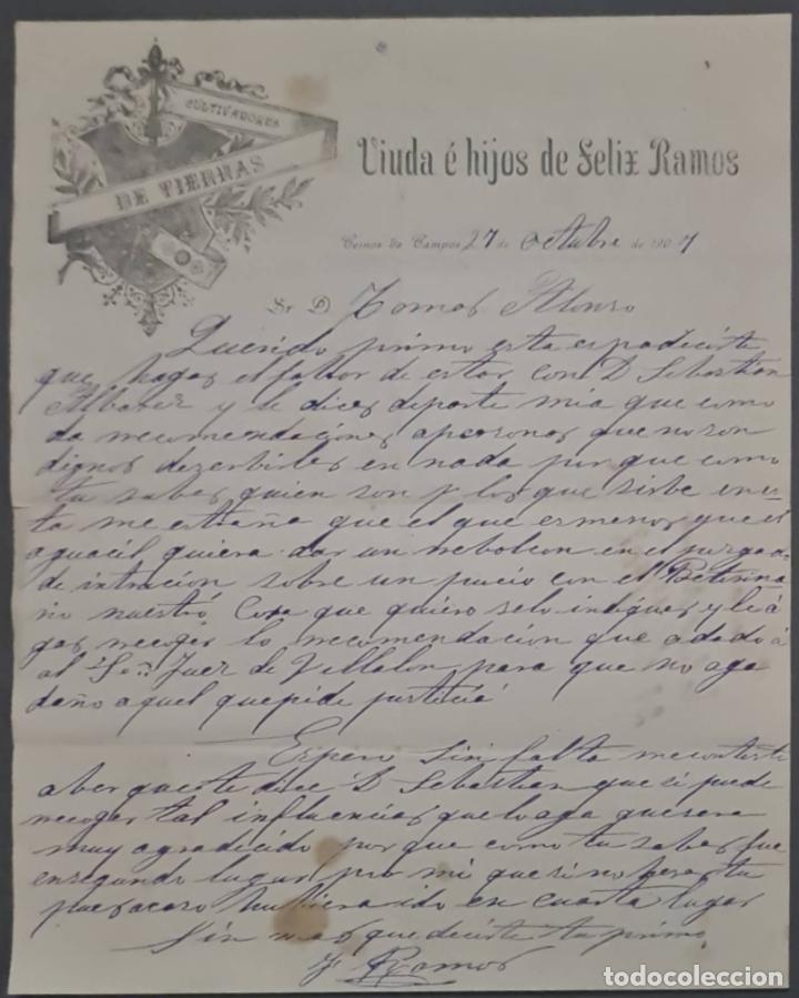 Commercial Letters: Viuda &eacute; Hijos de F&eacute;lix Ramos. Cultivadores de tierras. Ceinos de Campos 1907
