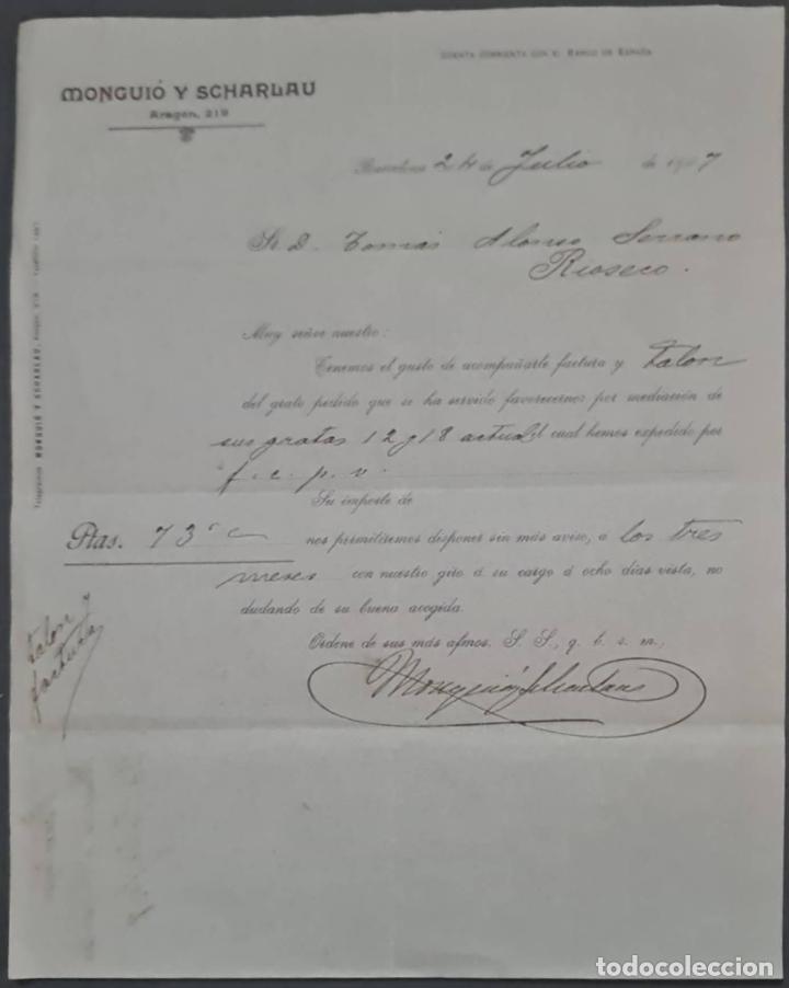 Commercial Letters: Mongui&oacute; y Scharlau. Barnices para litograf&iacute;a. Barcelona. Espa&ntilde;a 1907