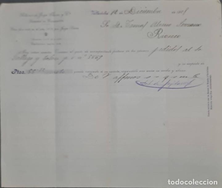 Commercial Letters: Sobrinos de Jorge S&aacute;enz y C&ordf;. Almacenes por mayor de Quincalla y Ferreter&iacute;a. Valladolid. Espa&ntilde;a 1908