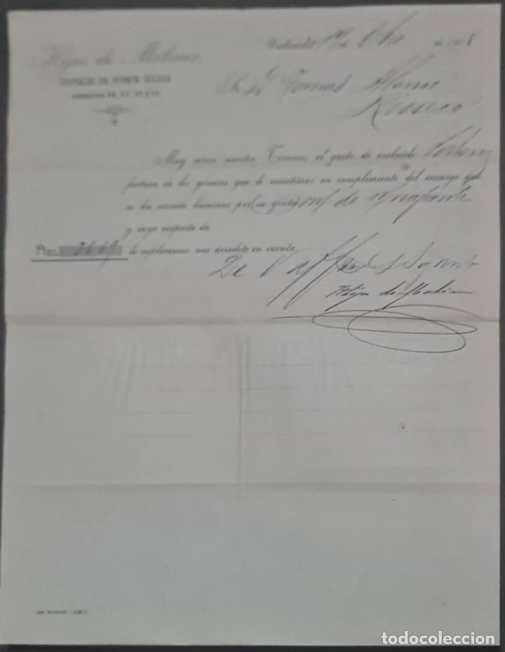Commercial Letters: Hijos de Moliner. Almac&eacute;n de quincalla, loza y cristal. Valladolid. Espa&ntilde;a 1908