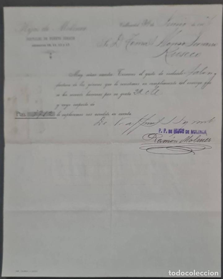 Commercial Letters: Hijos de Moliner. Almac&eacute;n de quincalla, loza y cristal. Valladolid. Espa&ntilde;a 1907