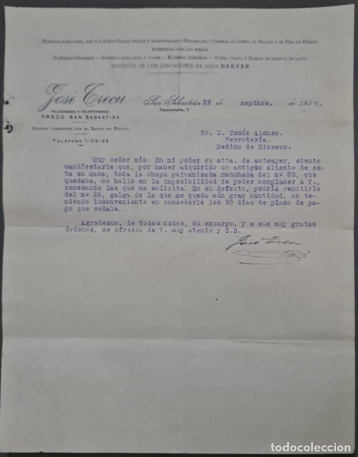 Commercial Letters: Jos&eacute; Trecu. San Sebasti&aacute;n. Espa&ntilde;a 1930