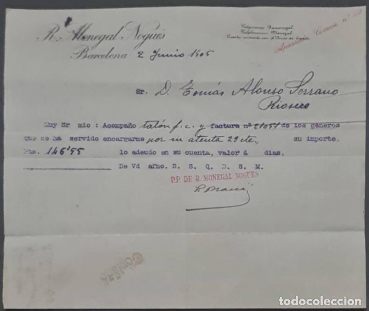Commercial Letters: R. Monegal Nogu&eacute;s. Barcelona. Espa&ntilde;a 1905