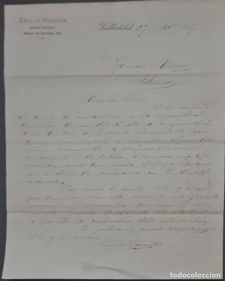 Commercial Letters: Emilio Vicente. Ingeniero Industrial. Valladolid. Espa&ntilde;a 1907