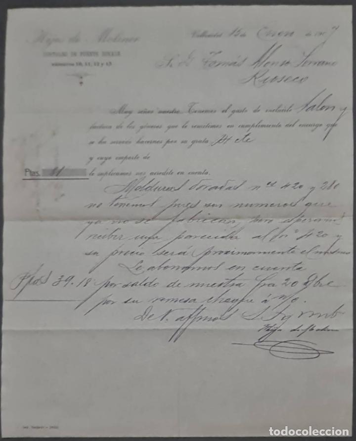 Commercial Letters: Hijos de Moliner. Almac&eacute;n de quincalla, loza y cristal. Valladolid. Espa&ntilde;a 1907