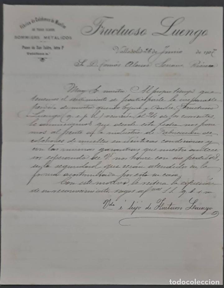 Commercial Letters: Fructuoso Luengo. F&aacute;brica de colchones de muelles. Valladolid. Espa&ntilde;a 1907