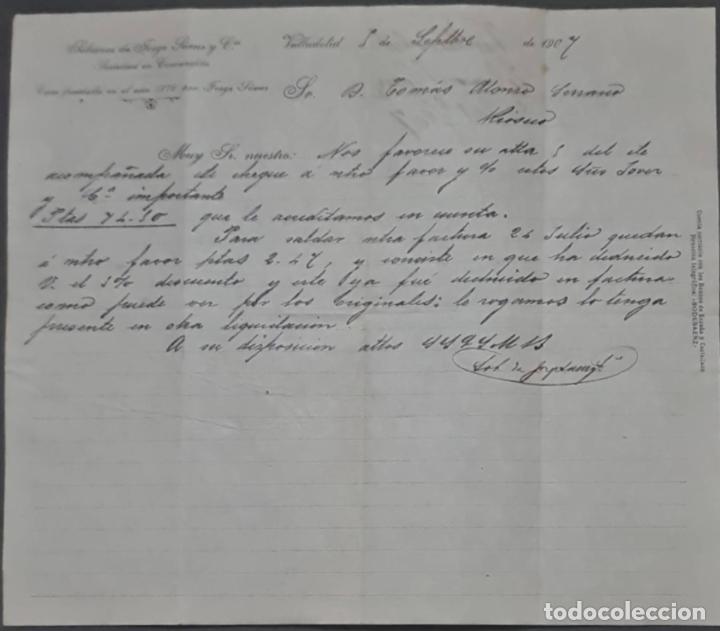 Commercial Letters: Sobrinos de Jorge S&aacute;enz y C&ordf;. Almacenes por mayor de Quincalla y Ferreter&iacute;a. Valladolid. Espa&ntilde;a 1907