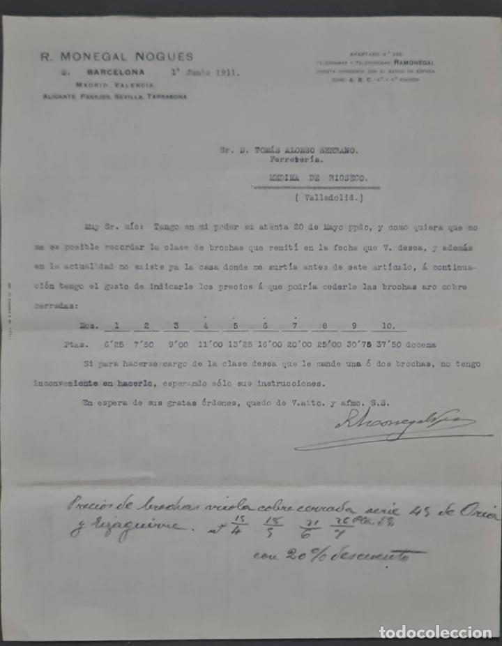 Commercial Letters: R. Monegal Nogu&eacute;s. Barcelona. Espa&ntilde;a 1911