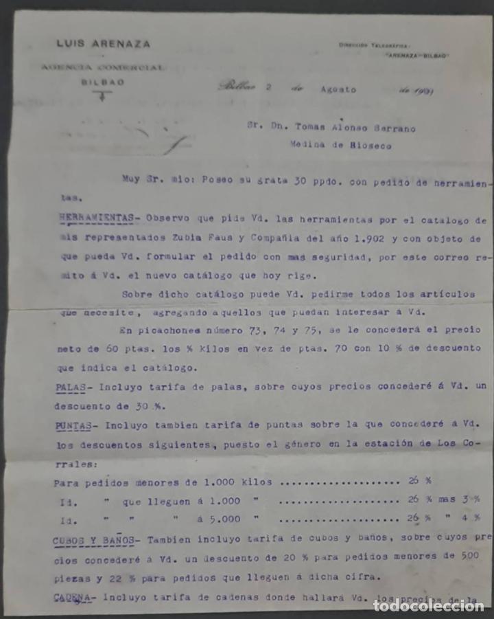 Commercial Letters: Luis Arenaza. Taller de Forja. Bilbao. Espa&ntilde;a 1909