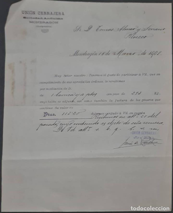 Commercial Letters: Uni&oacute;n Cerrajera S.A. Mondrag&oacute;n. Espa&ntilde;a 1908