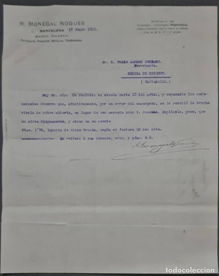 Commercial Letters: R. Monegal Nogu&eacute;s. Barcelona. Espa&ntilde;a 1911