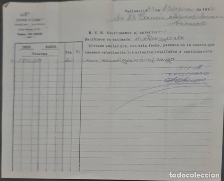 Cartas comerciales: Jover y Comp. Valladolid. Espa&ntilde;a 1912 - Foto 1