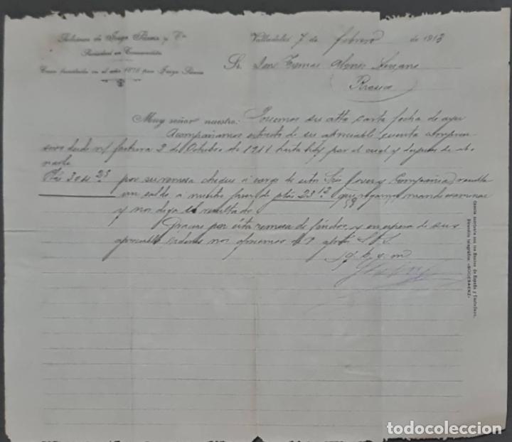 Cartas comerciales: Sobrinos de Jorge S&aacute;enz y C&ordf;. Almacenes por mayor de Quincalla y Ferreter&iacute;a. Valladolid. Espa&ntilde;a 1913