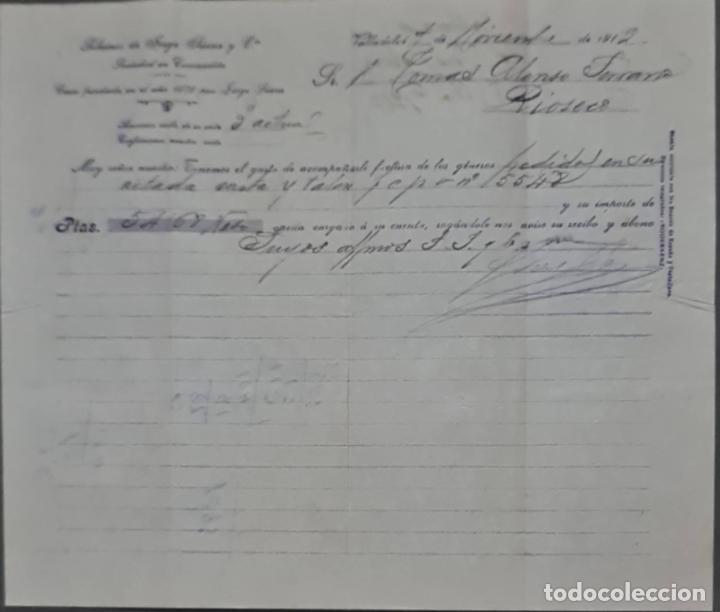 Cartas comerciales: Sobrinos de Jorge S&aacute;enz y C&ordf;. Almacenes por mayor de Quincalla y Ferreter&iacute;a. Valladolid. Espa&ntilde;a 1912