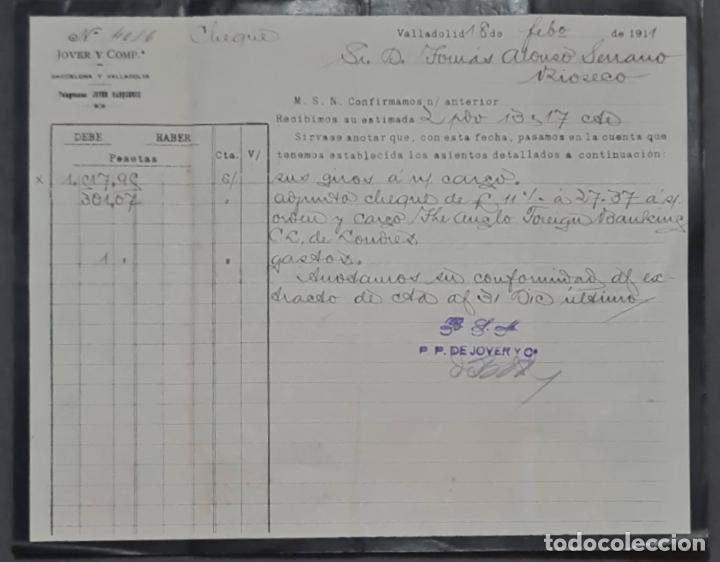 Cartas comerciales: Jover y Comp. Valladolid. Espa&ntilde;a 1911 - Foto 1