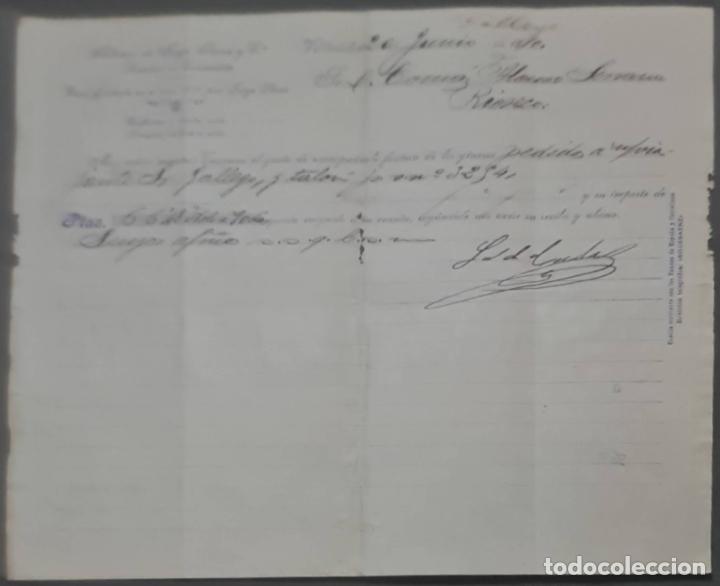 Cartas comerciais: Sobrinos de Jorge S&aacute;enz y C&ordf;. Almacenes por mayor de Quincalla y Ferreter&iacute;a. Valladolid. Espa&ntilde;a 1910