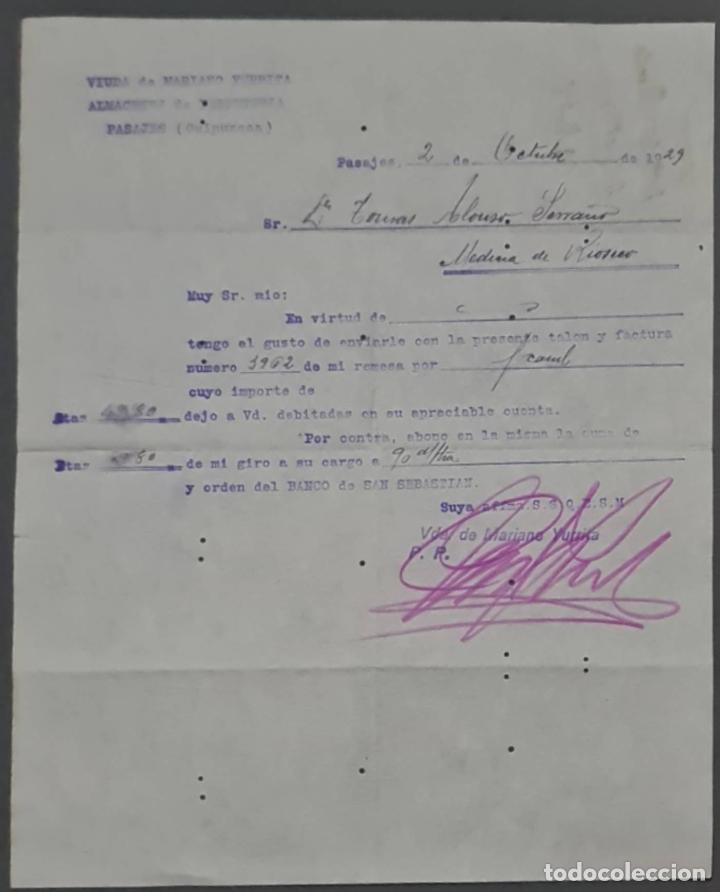 Cartas comerciais: Viuda de Mariano Yurrita. Almacenes de Ferreter&iacute;a. Guip&uacute;zcoa. Espa&ntilde;a 1929