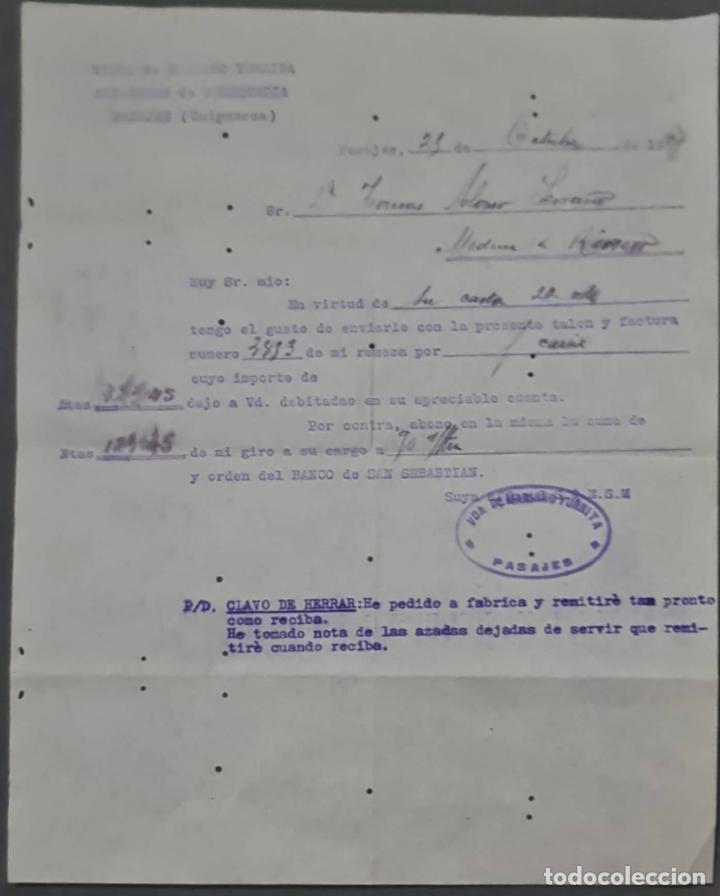 Cartas comerciais: Viuda de Mariano Yurrita. Almacenes de Ferreter&iacute;a. Guip&uacute;zcoa. Espa&ntilde;a 1929
