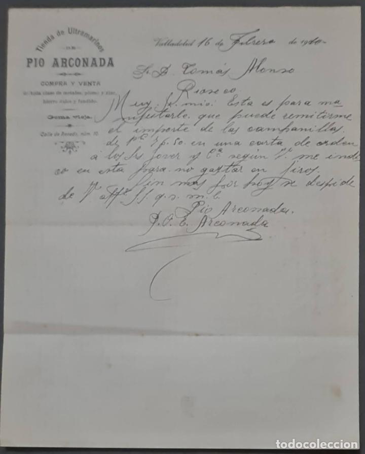 Cartas comerciais: Pio Arconada. Tienda de Ultramarinos. Valladolid. Espa&ntilde;a 1910