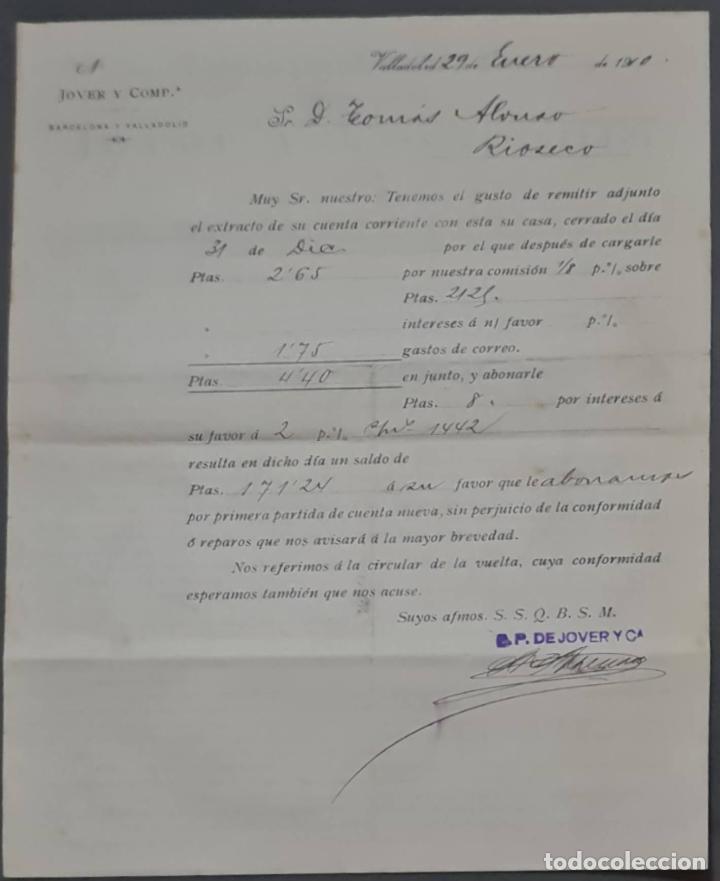 Cartas comerciales: Jover y Comp. Valladolid. Espa&ntilde;a 1910 - Foto 1