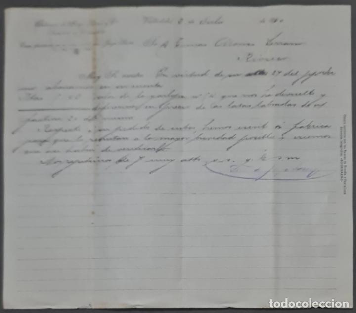 Cartas comerciais: Sobrinos de Jorge S&aacute;enz y C&ordf;. Almacenes por mayor de Quincalla y Ferreter&iacute;a. Valladolid. Espa&ntilde;a 1910