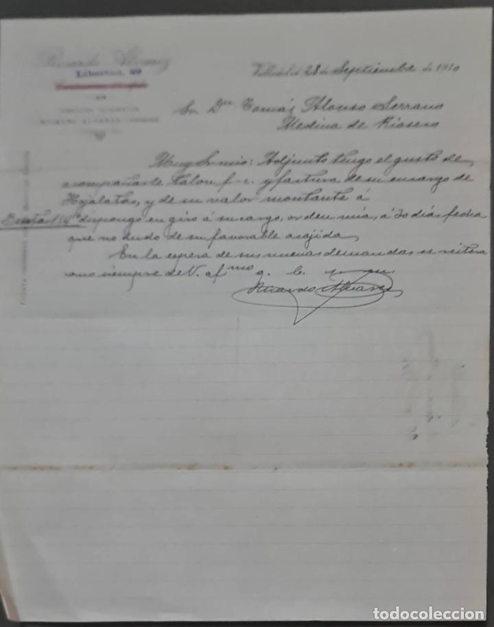 Cartas comerciais: Ricardo Alvarez. Valladolid. Espa&ntilde;a 1910