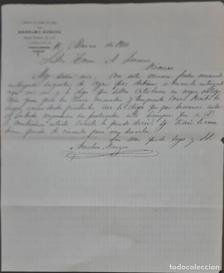 Cartas comerciais: Anselmo Burgos. F&aacute;brica de sillas de paja. Valladolid. Espa&ntilde;a 1913