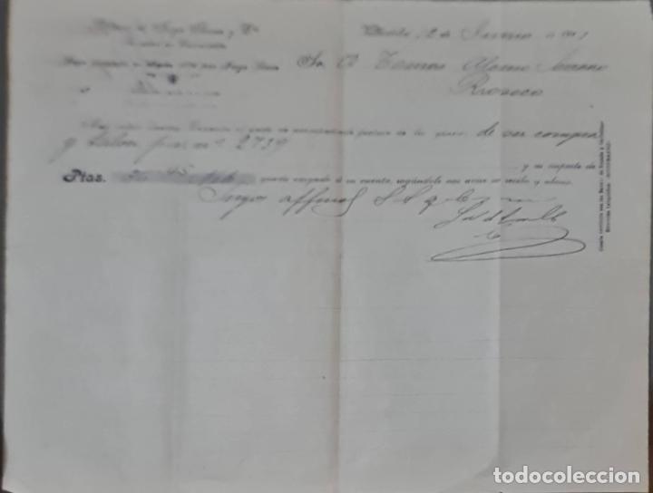 Cartas comerciais: Sobrinos de Jorge S&aacute;enz y C&ordf;. Almacenes por mayor de Quincalla y Ferreter&iacute;a. Valladolid. Espa&ntilde;a 1911