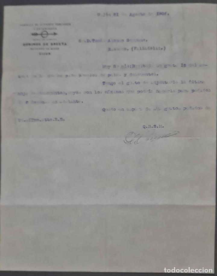Commercial Letters: Domingo de Orueta. F&aacute;brica de hierros forjados y estampados. Gij&oacute;n. Espa&ntilde;a 1905