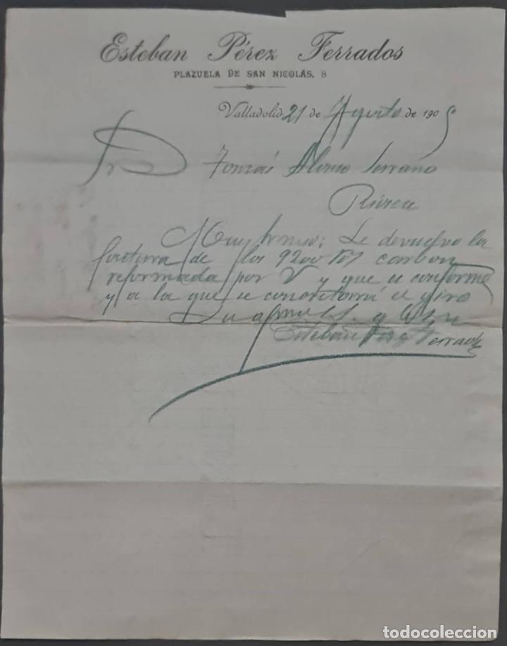 Cartas comerciais: Esteban P&eacute;rez Ferrados. Valladolid. Espa&ntilde;a 1905