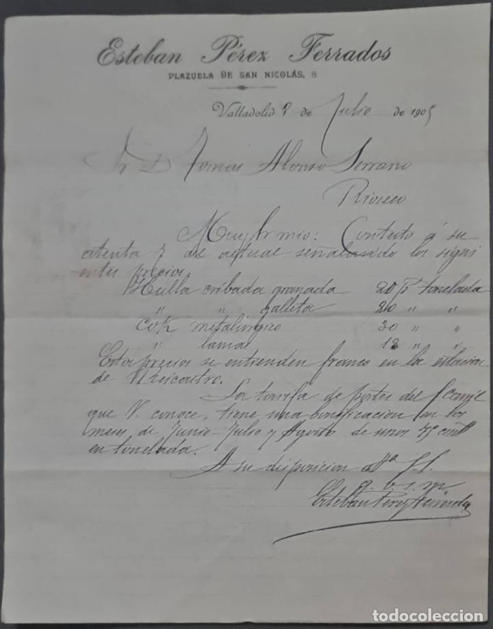 Cartas comerciais: Esteban P&eacute;rez Ferrados. Valladolid. Espa&ntilde;a 1905