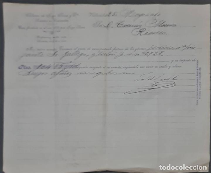 Cartas comerciais: Sobrinos de Jorge S&aacute;enz y C&ordf;. Almacenes por mayor de Quincalla y Ferreter&iacute;a. Valladolid. Espa&ntilde;a 1910