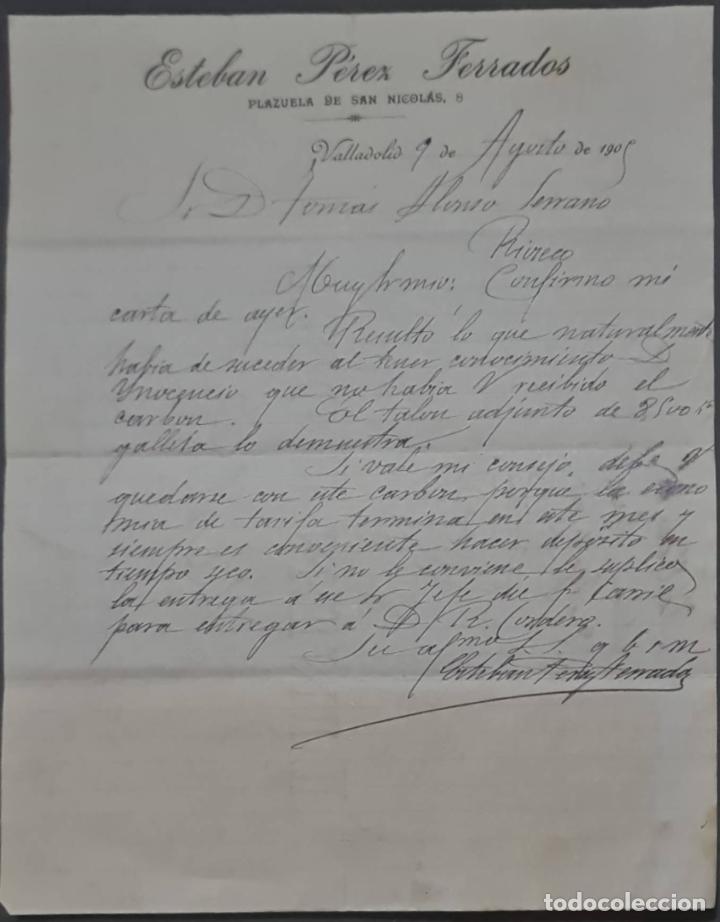 Cartas comerciais: Esteban P&eacute;rez Ferrados. Valladolid. Espa&ntilde;a 1905