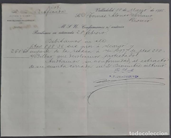 Cartas comerciales: Jover y Comp. Valladolid. Espa&ntilde;a 1905 - Foto 1