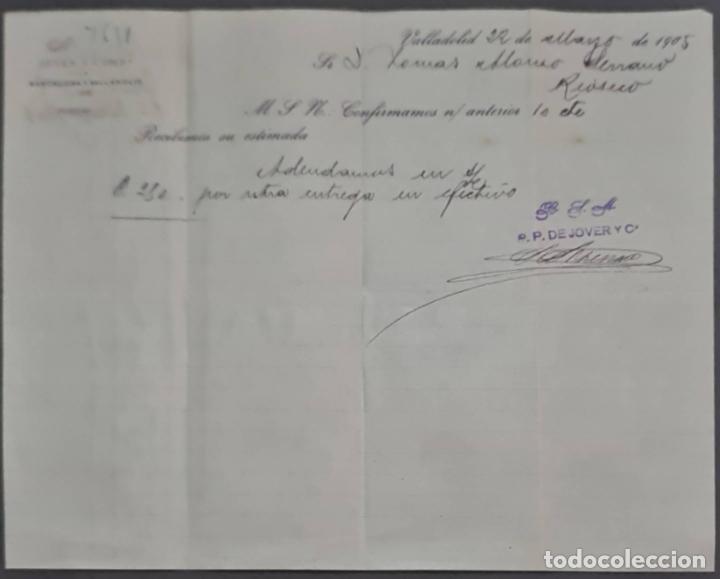 Cartas comerciales: Jover y Comp. Valladolid. Espa&ntilde;a 1905 - Foto 1