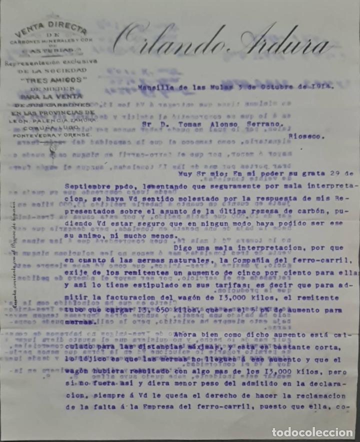 Gesch&auml;ftsbriefe: Orlando Ardura. Almac&eacute;n de hierros. Herramientas y Ferreter&iacute;a. Le&oacute;n. Espa&ntilde;a 1914