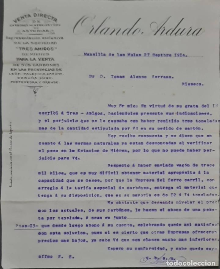 Cartas comerciais: Orlando Ardura. Almac&eacute;n de hierros. Herramientas y Ferreter&iacute;a. Le&oacute;n. Espa&ntilde;a 1914