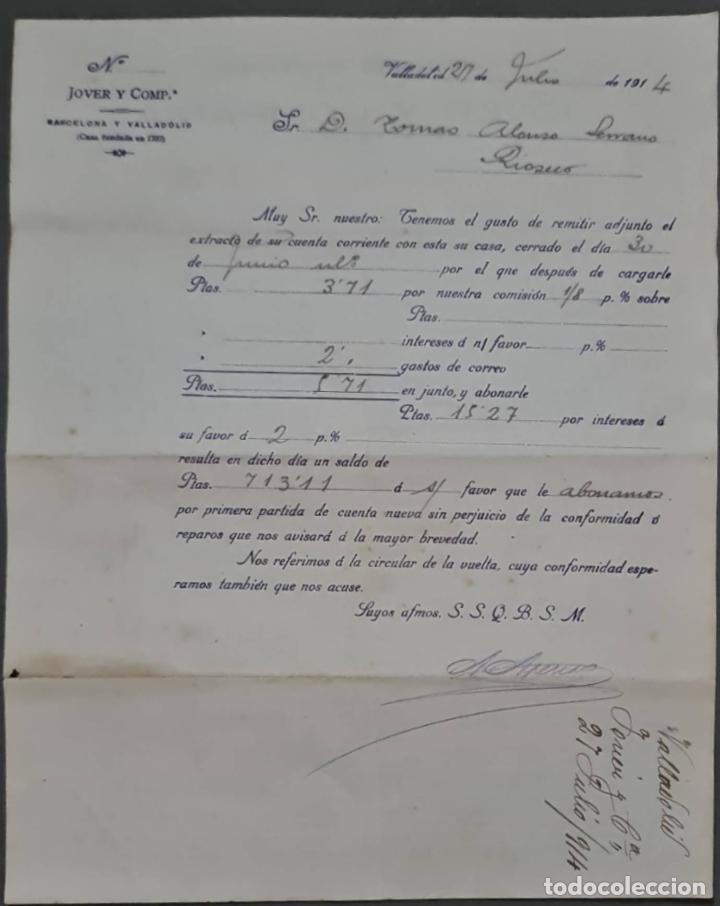 Cartas comerciales: Jover y Comp. Valladolid. Espa&ntilde;a 1914 - Foto 1